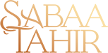 Sabaa Tahir logo with the S and T interwoven in gold letters
